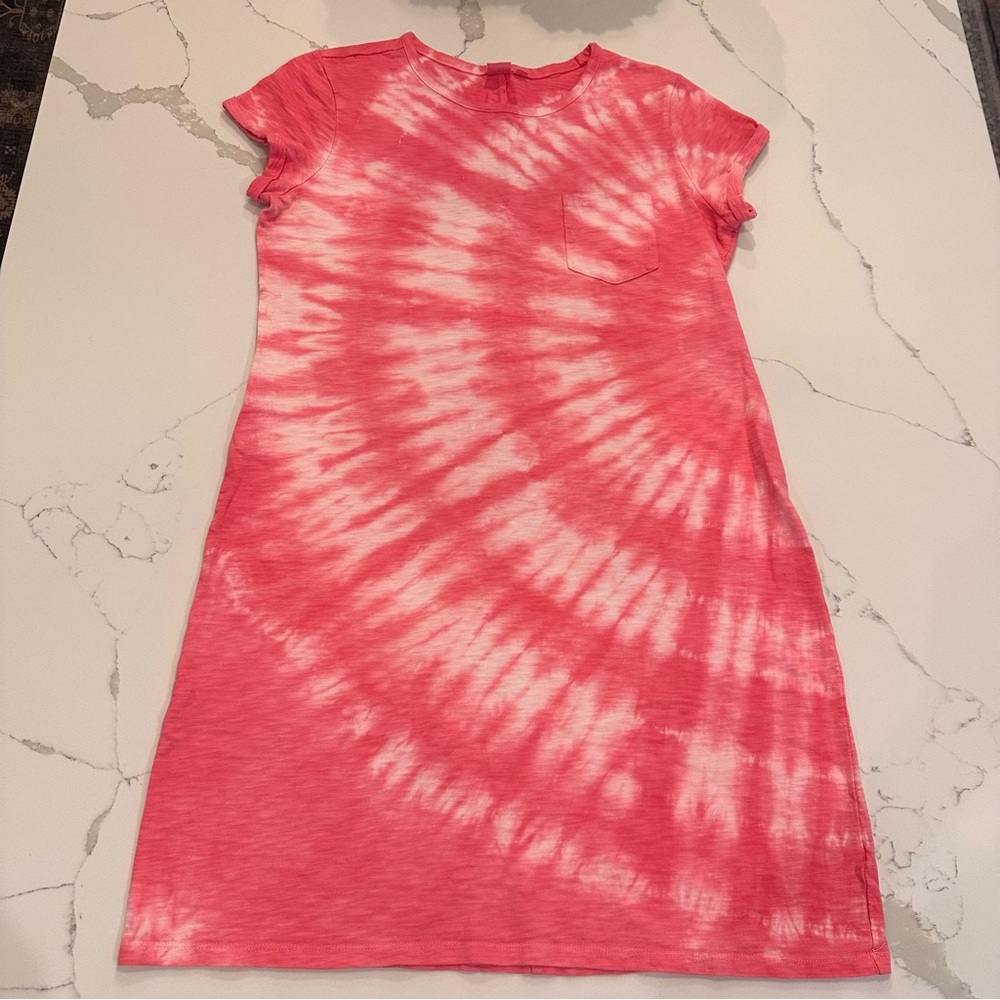 Gap Women’s Tie Dye T-shirt Dress Size M Pink White Preppy Beach Casual Coastal
